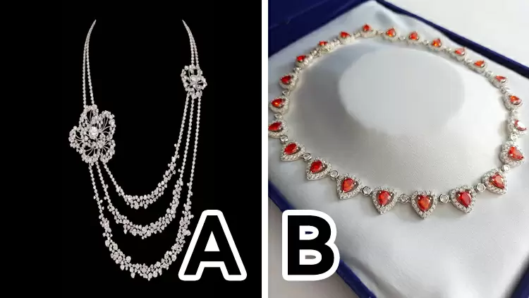 Which jewelry piece do you think is more expensive?