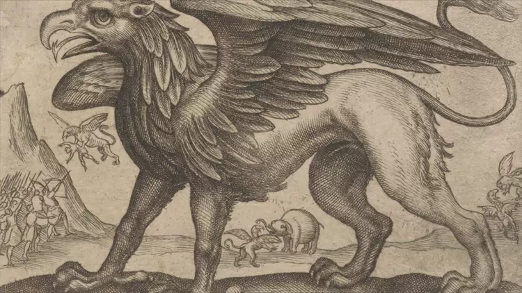 What is the name of the legendary monster with the body of a lion and the head and wings of an eagle?
